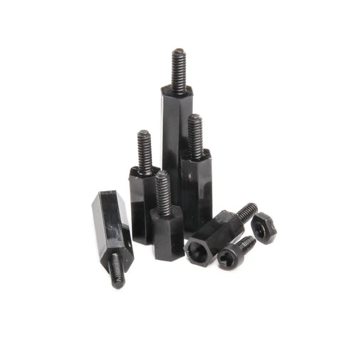 180 Piece M2 Nylon Standoff Kit Male To Female Spacers 6 To 20mm Dark Nylon Standoff Spacer Set All In One Ready To Use For DIY Electronics And Robotics black M2 nylon male-to-female spacers