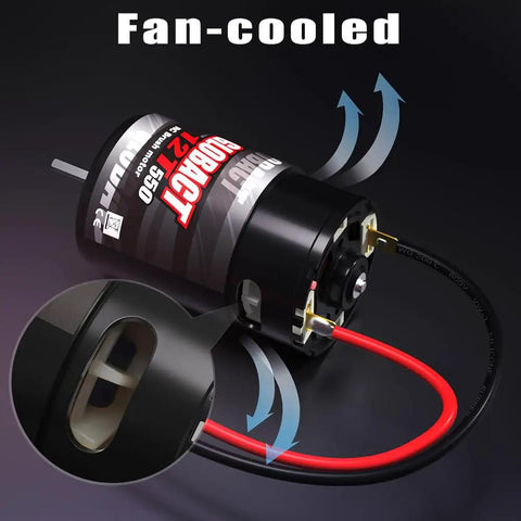 550 12T Brushed RC Motor For 1x10 Scale Traxxas Slash Rustler Stampede And Arrma Granite Senton Typhon Beefy Torque Upgrade with fan cooling
