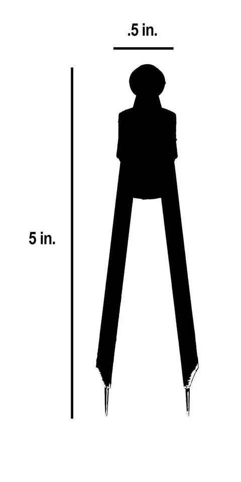 Silhouette of 5-inch tool from Must Have EKG Caliper And Ruler Set For Precise Tracing Measurements In Medical Care, Hardened Steel Calipers And Durable Ruler Hybrid Kit For Clinicians And Students.