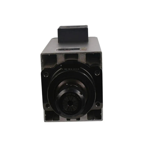 Heavy Duty 12KW Air Cooled Spindle Motor front view with black connector, designed for CNC routing and precision cutting.
