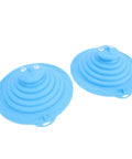SUNGOOYUE Silicone Tub Stopper Strong Suction Seal blue silicone sink plug with playful design, ideal for kitchens and baths.