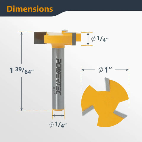 Built Different Slab Flattening Router Bit With 1/4 Shank And 1 Inch Diameter detailed dimensions and design for CNC woodworking.
