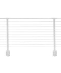 No Sweat Cable Railing Kit Spanning 46 Feet with predrilled metal posts and stainless steel wire for deck safety.