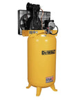 Front view of an 80 Gallon Vertical Air Compressor With 2 Stage Oil Lubricated Pump Heavy Duty Workhorse 240V Induction Motor
