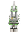 Front view of Versatile Sheet Metal Bender With Two-Station Edge Roller For Roofing, 0 To 90 Degree Bends, in green finish