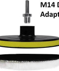 6 Inch Wool Polishing Pad Kit With Backer Pad And M14 Drill Adapter For Drill Buffers Includes Four Thick Wool Pads For Auto Detailing, Marine, And Home Polishing showing backer pad and adapter.
