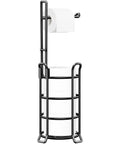 Sturdy Free Standing Toilet Paper Holder Dispenser With 3 Roll Storage Tower Metal Wire Black Finish Bathroom Organizer Stand For Spare Rolls Vintage Look Must Have Easy Access