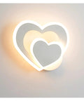 Nordic Bedroom Sconce Postmodern LED Wall Light Simple Bedside Lamp Living Room Decorations Wall Lamps Staircase Lights (Color : C Black Size : Warm White) (A White Warm White) featuring heart shapes with soft illumination.