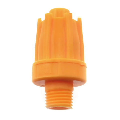 16 Hole High Efficiency Air Nozzle For Compressed Air Machines in orange ABS material, front view showing 1/4 inch BSPT fitting