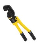 Heavy Duty 8 Ton Hydraulic Rebar Cutter And Bolt Cutter with ergonomic yellow handles and hardened steel jaws for steel bars.