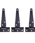 Three 4-inch T-shape hinges from 12 Pack 4 Inch T Shape Hinges Built To Last Heavy Duty Rustproof Iron Gate And Door Hardware With Six Screw Holes