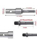 Round Shank Hammers Adapter With Two Slots Drill Bit Shaft Arbor Connector for Earth Auger Head size details