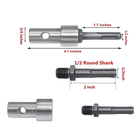 Round Shank Hammers Adapter With Two Slots Drill Bit Shaft Arbor Connector for Earth Auger Head size details