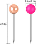 Super Dope 810 Piece Assorted Color Map Push Pins With Heavy Duty Stainless Steel Needles And Vivid Plastic Balls, showing pink and copper push pins.