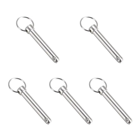 Super Cool 10 Piece Fast Release Ball Pin Kit Made From Tough Carbon Steel With Electroplate For Heavy Duty Jobs, five pins with rings.