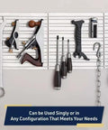 Magnetic Tool Holder 12x12 Inch Garage Organization Panel For Wall Mount Storage with tools attached, easy access