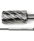 Side view of Oscarbide annular cutter with Weldon shank, 1-3/8 in dia x 2 in depth for magnetic drill press