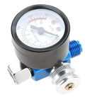 Inline Quarter Inch Pro Grade Mini Air Regulator Kit for Spray Guns with Pressure Gauge, clear dial display, 0-150 PSI