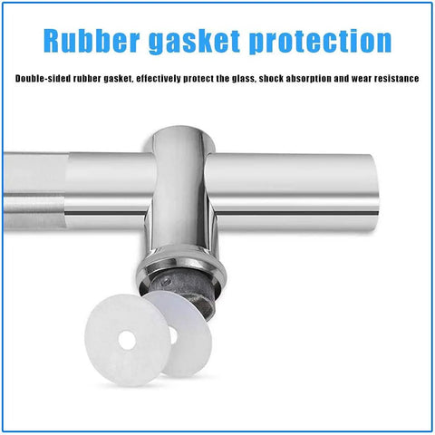 Push Pull Door Handle In Black Stainless Steel, Rectangular H Shape Back To Back Design, Durable 304 Stainless gasket detail