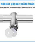 Close-up of Stainless Steel Push Pull Door Handle Back To Back Rectangle For Solid Wood Timber Glass And Steel Doors Ideal For Entry Exterior Office Use 59 Inch Length Durable Rust Resistant 304 Grade Hardware showing rubber gasket protection.