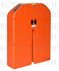 Upgrade Your PTE20N Electric Pallet Jack With This Rock Solid 48V 20AH LiFePO4 Lithium Battery Pack Featuring Compact 378X280X75mm Design, orange battery pack with charging port.