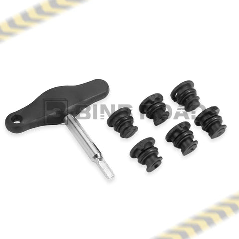 Oil Drain Plug Kit 1 Set With Install Tool 06L103801 Exact OEM Fit For Audi and Volkswagen, showing tool and plugs layout