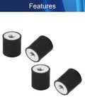 Four Piece M6 Rubber Vibration Isolators 20x20mm With Female Thread Vibe Dampers And Anti Vibration Mounts For Mini Split Systems Heat Pumps Diesel Engines Harvester And Generators, four black mounts