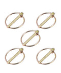 5Pcs Linch Pin With Ring Assortment Kit 5x40mm 6x45mm 8x50mm 10x45mm Carbon Steel For Boat Trailer Tractor Dowel Pins Spring Pins With Rings Heavy Duty Shafts Low Play Easy Fit Ready To Roll, five pin set