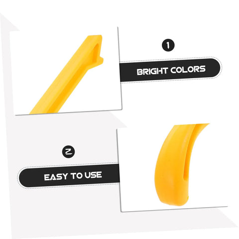 Two Piece Woodworking Safety Push Stick Set Yellow And Red Gripper Blocks showing bright colors and easy to use features