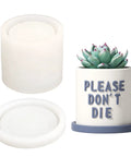Platinum Silicone Concrete Planter Molds Round Cement Pot Molds With Tray For DIY Succulent Pots Easy Demold Non Toxic Food Grade Mould Set