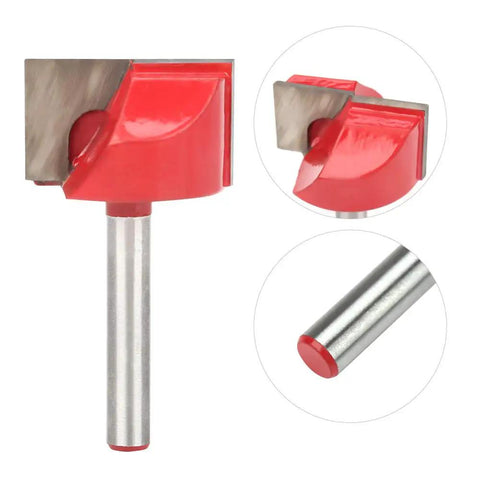 Heavy Duty Tungsten Steel Router Bit With 6mm Shank For CNC Carving Wood MDF PVC Slotting Bottom Cleaner Tool, close up view.