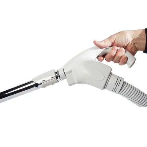 Central Vacuum Low Voltage Kit With 35 Ft Light Gray Hose 360 Degree Swivel Handle On Off Control handheld view