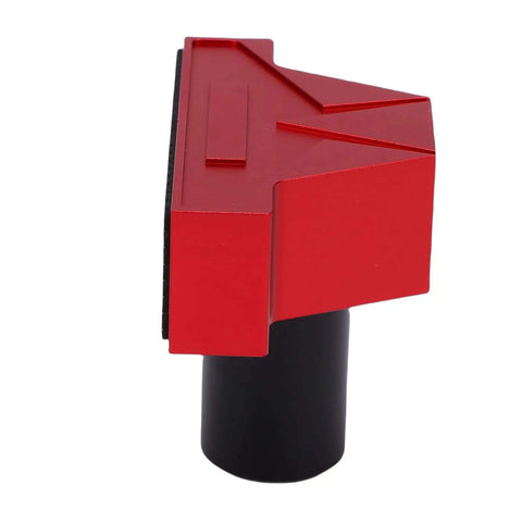 Side view of red Aluminum Bench Dog Stop Block With Quick Disassembly And Non Slip Grip for woodworking.