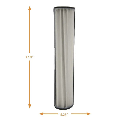 Side view of Two Pack Replacement Filters For TPP440 TPP540 And TPP640 Air Purifiers With H13 Filtration, dimensions shown