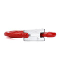 Side view of Clevis Slip Hook G80 Eye Hoist Sling Hook For Rigging And Lifting, forged steel, red rotary eye, 1.2 ton capacity.