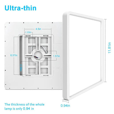 Dimensions of the 12 Inch LED Ceiling Light Flush Mount 24W 5000K Daylight White 3200LM Bright Square LED Ceiling Light.
