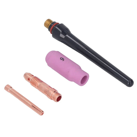 Solid Tig Welding Accessories Kit With Ceramic Nozzle Electrode Collet And Back Connector perfect for 17 18 26 series machines.