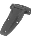 Soft Close T Hinge Zinc Alloy For Inward And Outward Doors, black sturdy T strap hinge angled view, suitable for cabinets and furniture replacement.