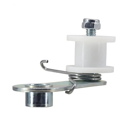 Top Notch Chain Tensioner Spring Roller Slider Guide Adjuster Wheel Pulley Kit For Dirt Pit Bike Moto ATV Quad Scooter Easy Install Super Durable Quality Replacement Parts That Make Your Ride Smooth And Rock Solid. white plastic and steel chain tensioner with spring and bolt