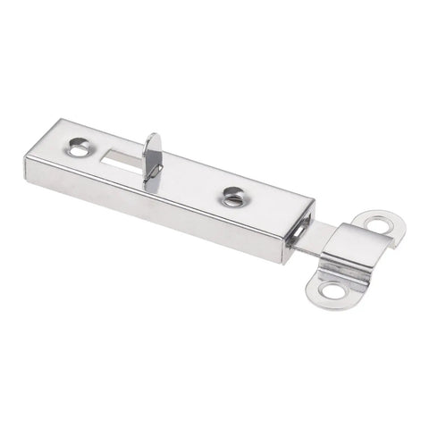 Solid Snap Bolt Screw Lock for Sliding Door Window Gate Hasp Latch Metal with shiny silver finish, compact design for easy installation.