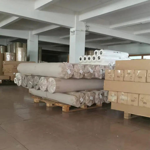 Warehouse view of Massive 44 Inch By 328 Foot Sublimation Paper For T Shirt And Fabric Heat Transfer Printing 81Gsm Long Roll