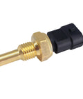 Coolant temperature sensor with brass threaded body and black plastic connector