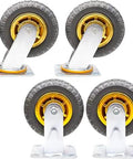 Heavy Duty Rubber Swivel Casters Set Of Four With Dual Precision Bearings For Furniture And Utility Carts Rolls Sweet As Honey And Features Quick Swap Universal Mount Totally Bombproof Wear Resistant Build.