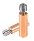 All Metal Bimetal Heatbreak Copper Titanium TC4 Throat for Creality CR 10 Hotend, showing two units for high temperature printing stability