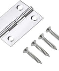 No Sweat Stainless Steel Cabinet Hinges With Matching Screws, Dang Solid Two Inch Four Hole Design For Fast Furniture Assembly, Silver Finish Keeps Your Daily Crafts Fresh with screws.