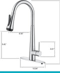 High Arc Kitchen Faucet With Pull Down Sprayer Single Handle Sink Faucet In Brushed Nickel 4 Mode Sprayer 3 Hole Install