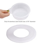 Two Pack 6 Quart Stand Mixer Bowl Covers For Bowl Lift Models Protects Against Splatter shown with hand and lid detail