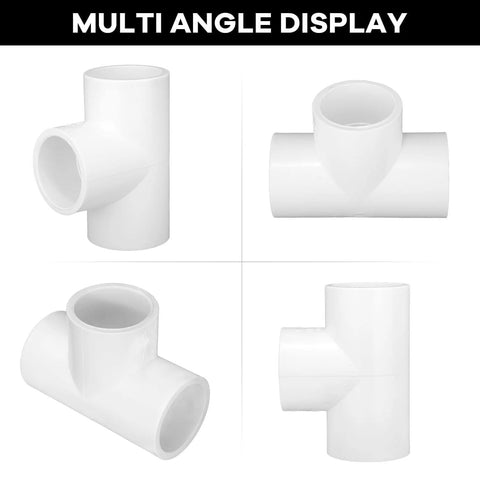 Sixteen Pack 1 Inch Tee PVC Fittings 3 Way Furniture Grade Pipe Elbow Connectors For DIY PVC Shelving Greenhouse Projects