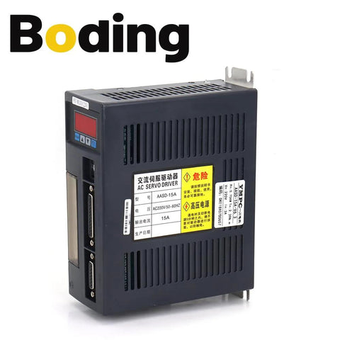 Black Boding AC servo drive module with red display, vented enclosure and side ports.