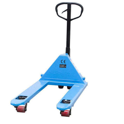 Industrial Manual Pallet Jack Truck Built Like A Badass Workhorse To Move 5500 Pounds Without Breaking A Sweat And Fitted With Durable Polyurethane Steel Wheels For Stress Free Logistics Hauling